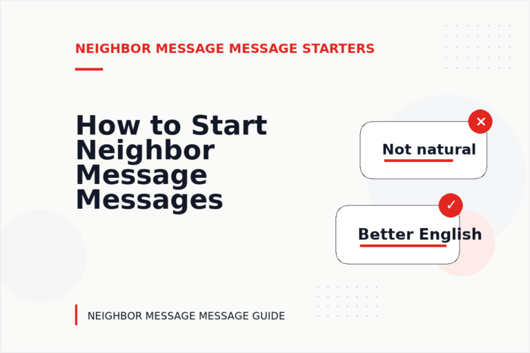 How to Start Neighbor Message Messages Clearly
