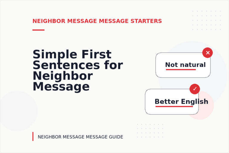 Simple First Sentences for Neighbor Message Messages Simple First Sentences for Neighbor Message Messages