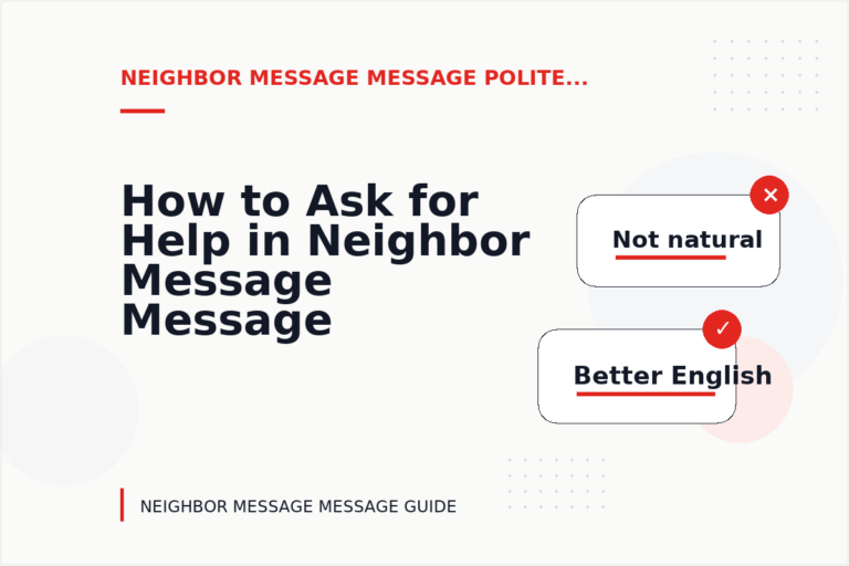 How to Ask for Help in Neighbor Message Message English How to Ask for Help in Neighbor Message Message English