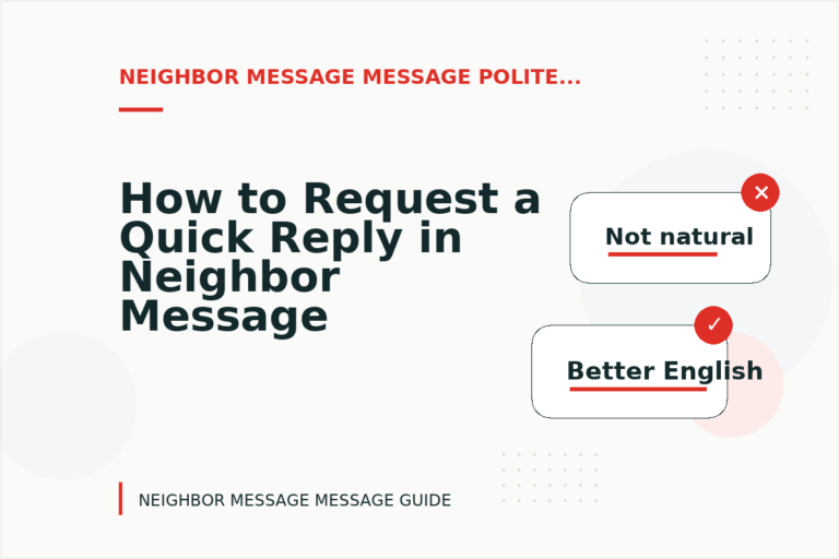 How to Request a Quick Reply in Neighbor Message Message English