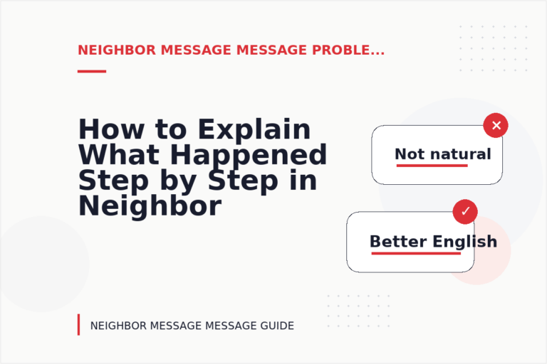 How to Explain What Happened Step by Step in Neighbor Message Message English