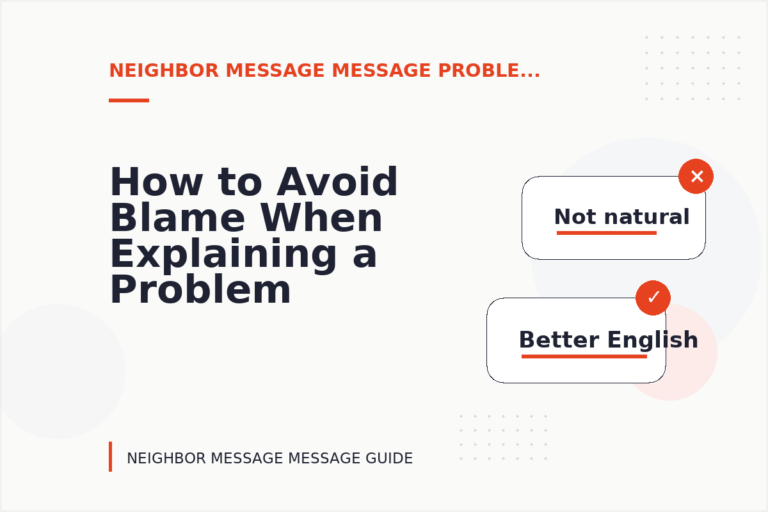 How to Avoid Blame When Explaining a Problem in Neighbor Message Message English