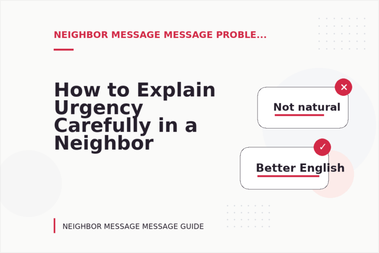 How to Explain Urgency Carefully in a Neighbor Message Message How to Explain Urgency Carefully in a Neighbor Message Message