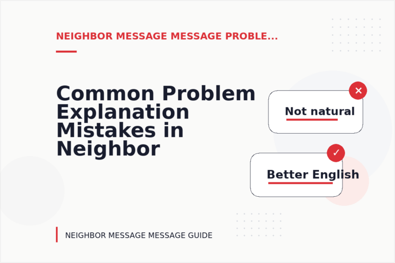 Common Problem Explanation Mistakes in Neighbor Message Message English